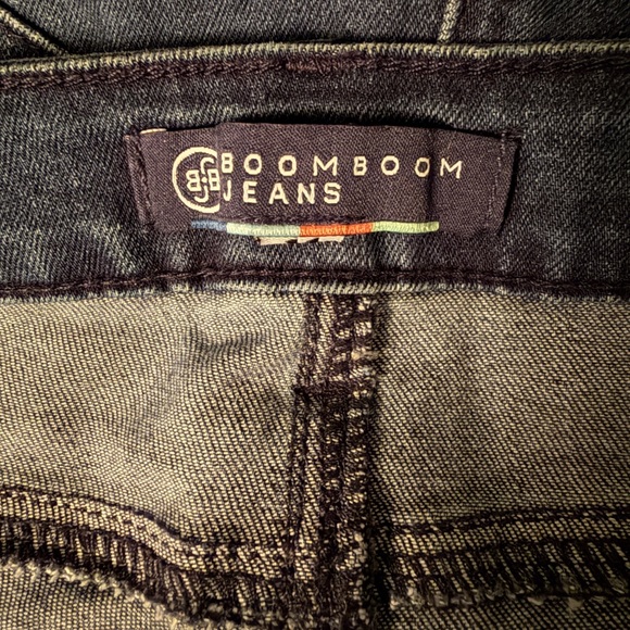 Boom Boom Jeans Dark Blue Skinny Jeans with Red & Light Blue Floral Appliqué - Picture 9 of 9